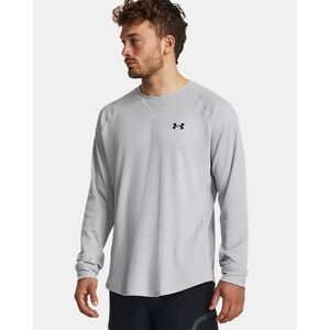 Under Armour Men's UA Waffle Crew Long Sleeve Shirt Large Gray 1302355-011 NWT